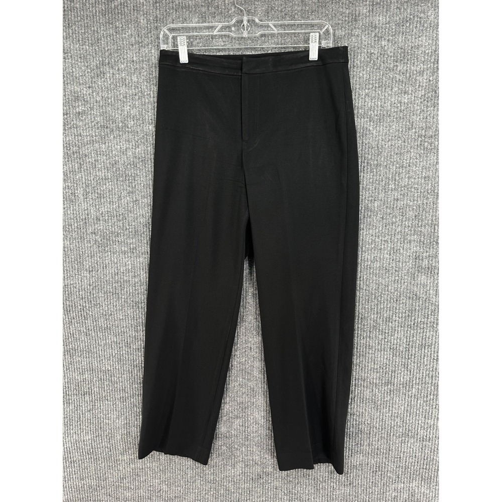 Linda Allard Ellen Tracy Trousers Women 8 Black Excellent Straight Leg High Rise